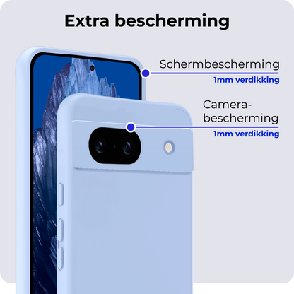 Google Pixel 8a Hoesje Siliconen Backcover Lichtgewicht - Lichtblauw