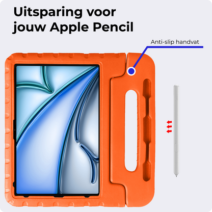 iPad Air 2024 / 2025 (13 inch) Kinderhoes Shockabsorberend Foam - Oranje