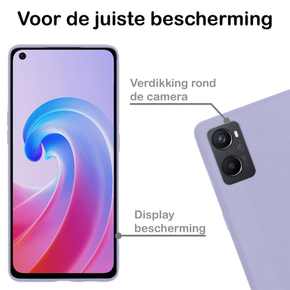OPPO A96 Hoesje Siliconen Backcover Lichtgewicht - Lila