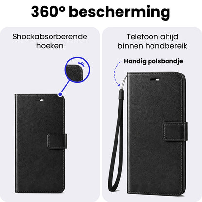 Samsung S26 Ultra Hoesje Bookcase Cover met Kaarthouder - Zwart