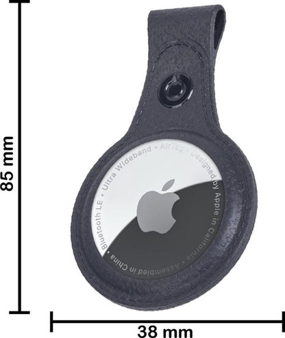 Apple AirTag Hoesje Leren Full Cover Lichtgewicht - Zwart