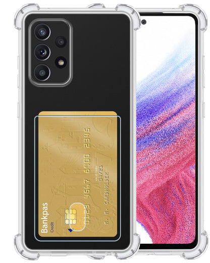 Samsung A53 Hoesje Kaarthouder Backcover Shockproof - Transparant