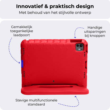 iPad Pro 2018/2020/2021/2022 (12,9 inch) Kinderhoes Shockabsorberend Foam - Rood