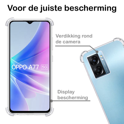 OPPO A77 Hoesje Shockproof Backcover Siliconen - Transparant