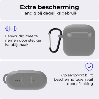 AirPods 4 Hoesje Siliconen Krasbestendig - Grijs