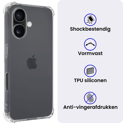 iPhone 17 Hoesje Shockproof Backcover Siliconen - Transparant