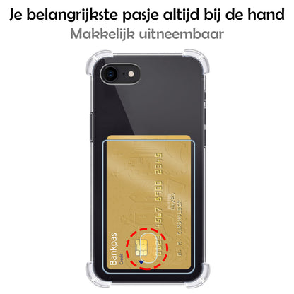 iPhone SE 2022 Hoesje Kaarthouder Backcover Shockproof - Transparant