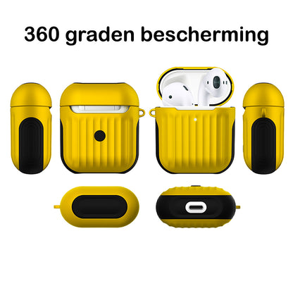 AirPods 1 Hoesje Siliconen met Ribbels Shockbestendig - Geel