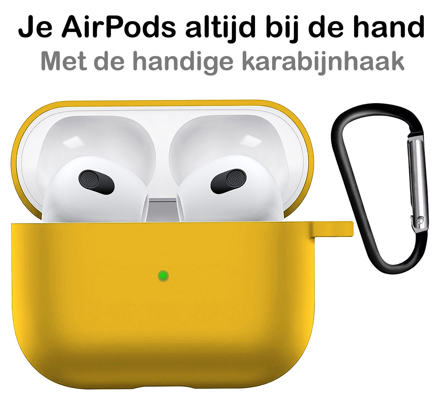 AirPods 3 Hoesje Siliconen met Clip - Geel