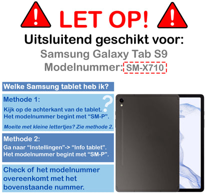 Samsung Galaxy Tab S9 Tablethoes Smcpen Met Screenprotector - Donkergroen