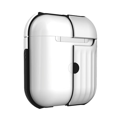 AirPods 1 Hoesje Siliconen met Ribbels Shockbestendig - Wit