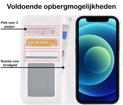 iPhone 12 Pro Max Hoesje Bookcase Cover Uitneembaar - Wit