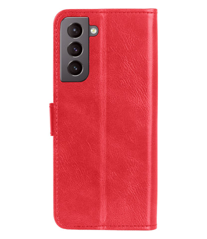Samsung S22 Hoesje Bookcase Cover met Kaarthouder - Rood