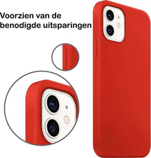 iPhone 12 Hoesje Siliconen Backcover Lichtgewicht - Rood