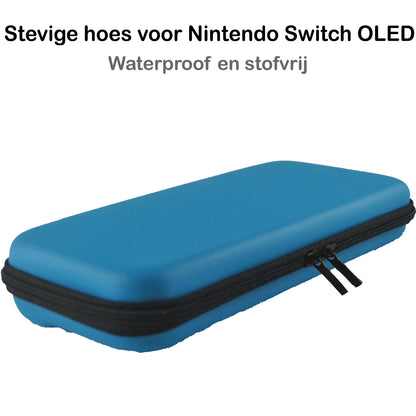 Nintendo Switch OLED Hard Cover Hoes met Koord -Blauw