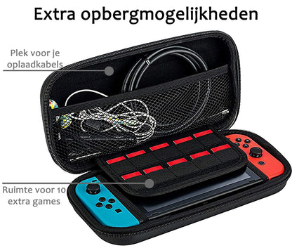Nintendo Switch OLED Hard Cover Hoes met Spellen ruimte -Rood