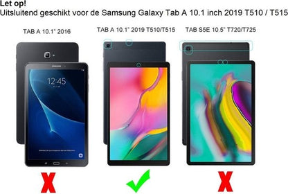 Samsung Galaxy Tab A 10.1 2019 Hoesje 360ðð Draaibare Book Case Kunstleer - Wit