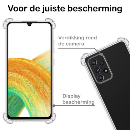 Samsung A33 Hoesje Shockproof Backcover Siliconen - Transparant