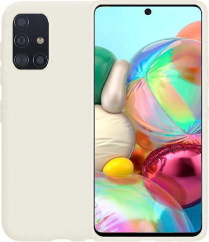 Samsung A71 Hoesje Siliconen Backcover Lichtgewicht - Wit