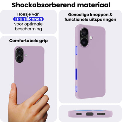 iPhone 17 Hoesje Siliconen Backcover Lichtgewicht - Lila