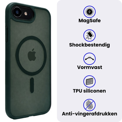 iPhone 17e Hoesje Geschikt voor Magsafe Backcover Shockproof - Donkergroen