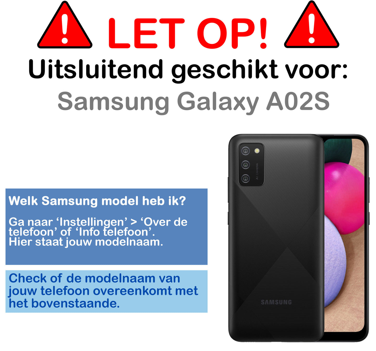 Samsung A02s Hoesje Book Case Kunstleer - Zwart