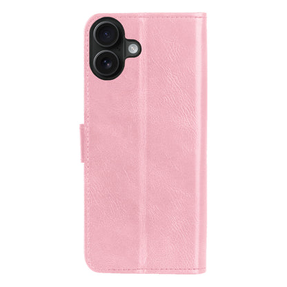 iPhone 16 Plus Hoesje Bookcase Cover met Kaarthouder - Lichtroze