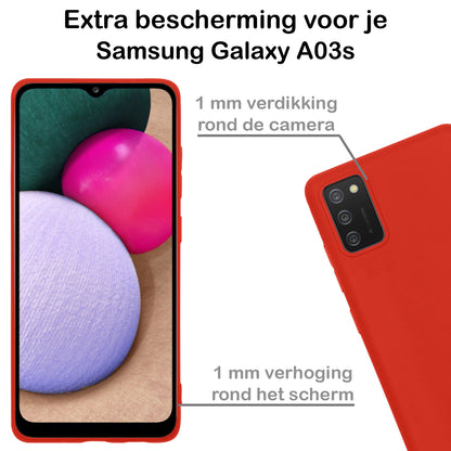 Samsung A03s Hoesje Siliconen Backcover Lichtgewicht - Rood