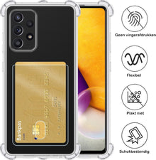 Samsung A72 Hoesje Kaarthouder Backcover Shockproof - Transparant