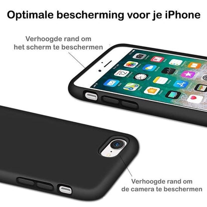 iPhone SE 2020 Hoesje Siliconen Backcover Lichtgewicht - Zwart
