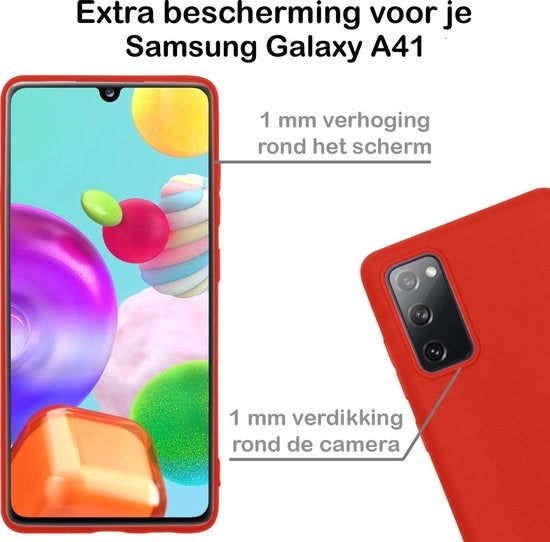 Samsung A41 Hoesje Siliconen - Rood