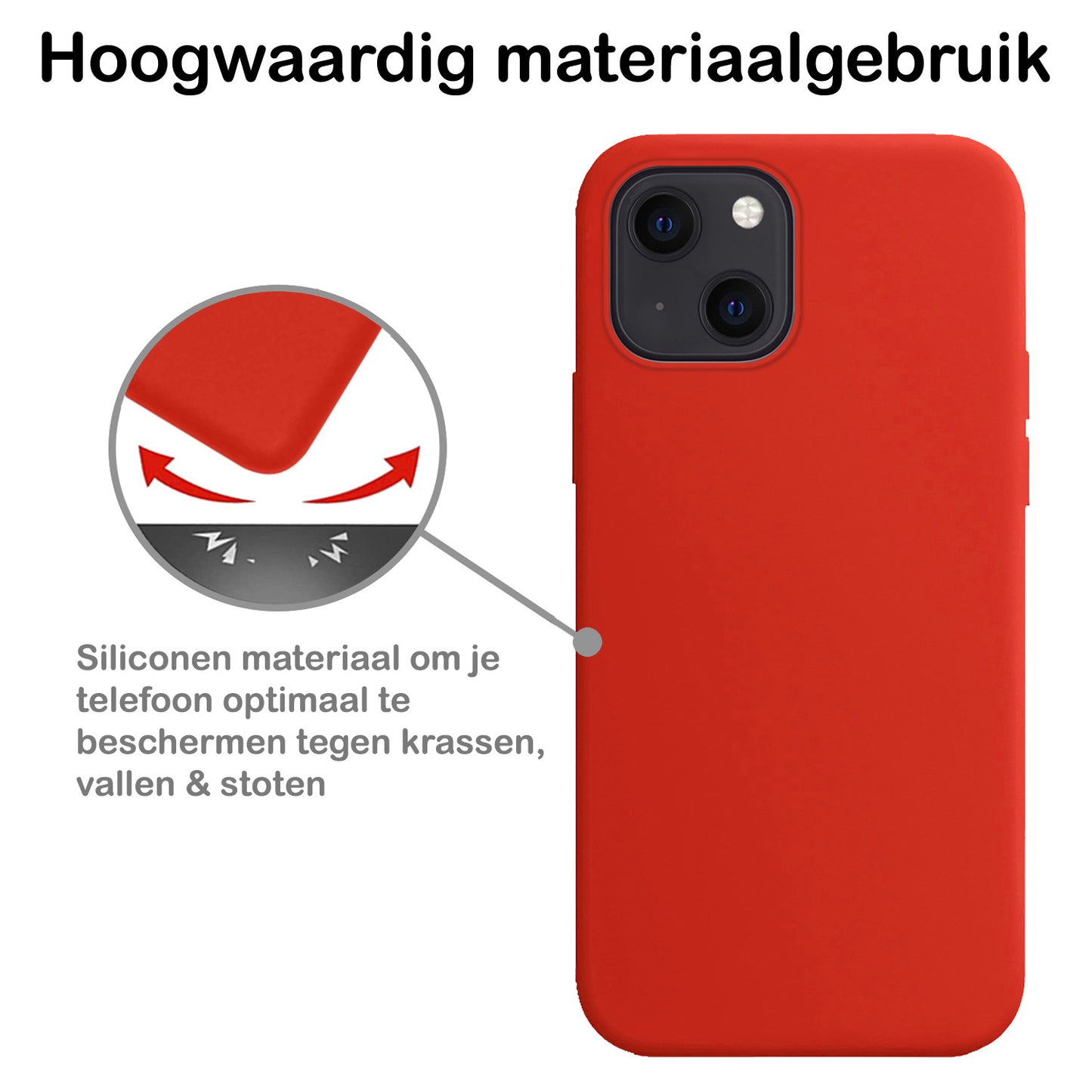 iPhone 13 Hoesje Siliconen - Rood