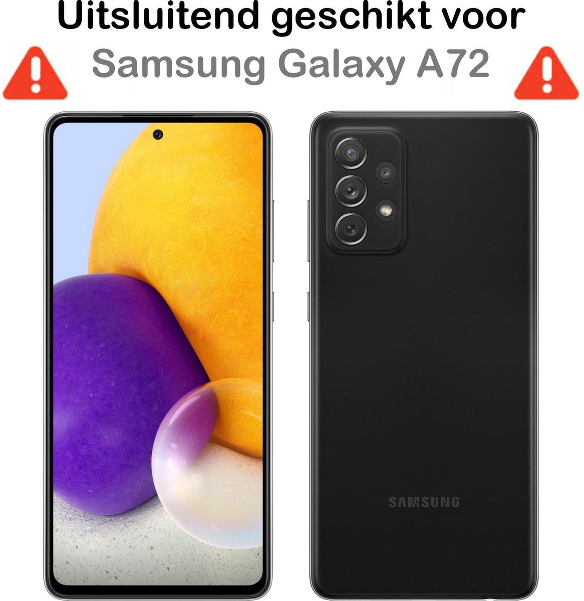 Samsung A72 5G Hoesje Book Case Kunstleer - Zwart