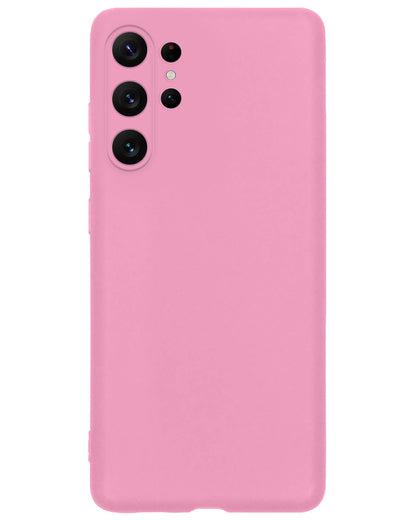 Samsung S23 Ultra Hoesje Siliconen Backcover Lichtgewicht - Roze