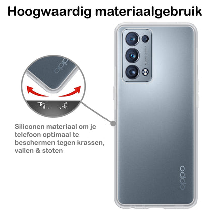 OPPO Reno 6 Pro Hoesje Siliconen Backcover Lichtgewicht - Transparant