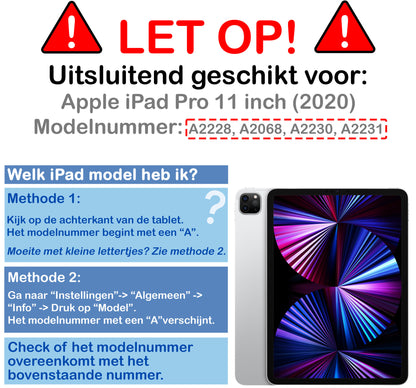 iPad Pro 2020 (11 inch) Toetsenbord Hoes met Uitneembaar toetsenbord - Zwart