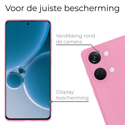 OnePlus Nord 3 Hoesje Siliconen Backcover Lichtgewicht - Lichtroze