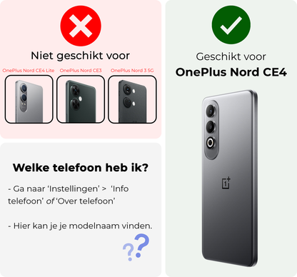 OnePlus Nord CE 4 Screenprotector Gehard Glas - Privacy