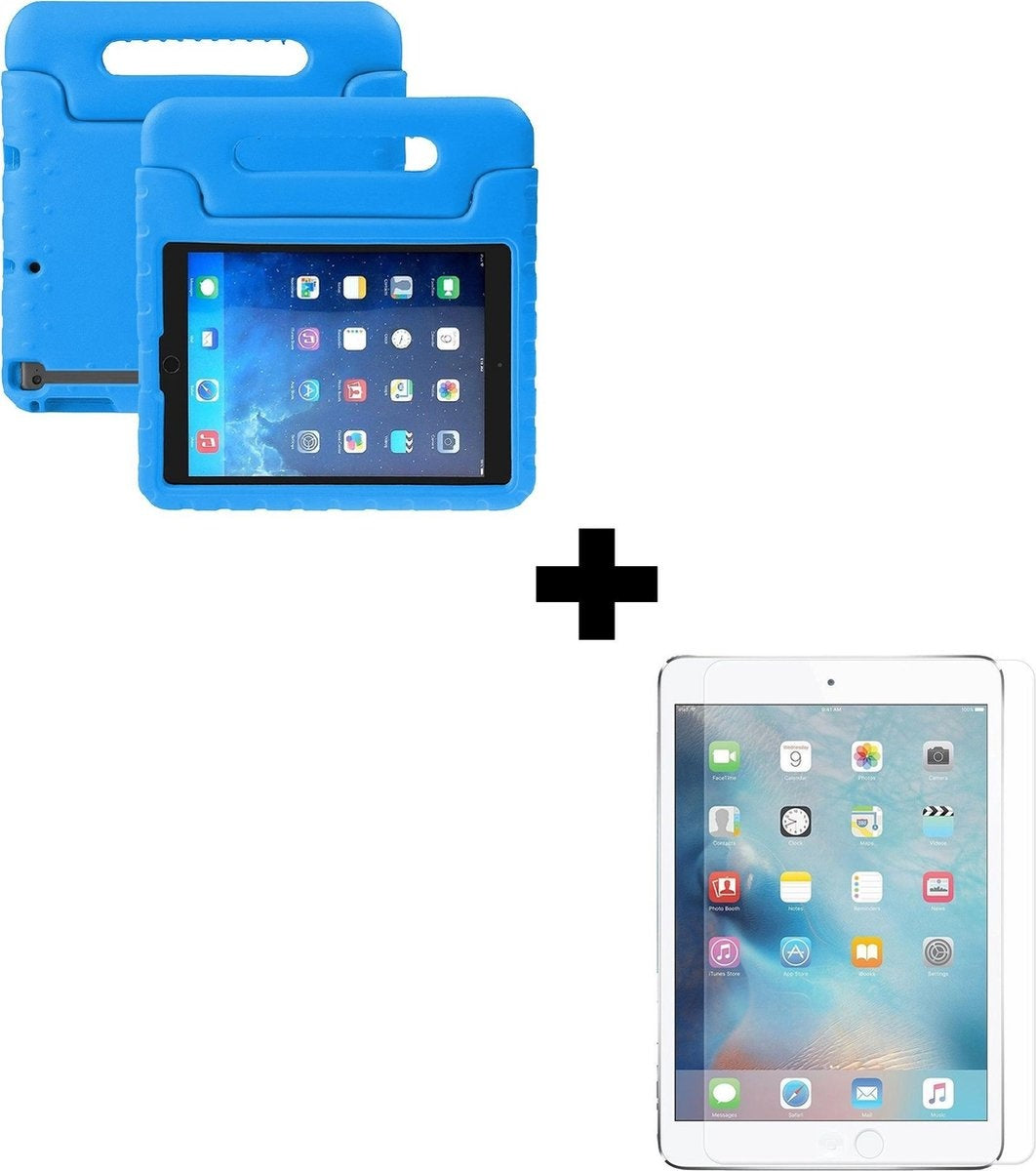 iPad Mini 2 Hoesje Kids Cover Bumper Met Screenprotector - Blauw