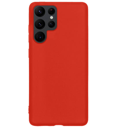 Samsung S22 Ultra Hoesje Siliconen Backcover Lichtgewicht - Rood