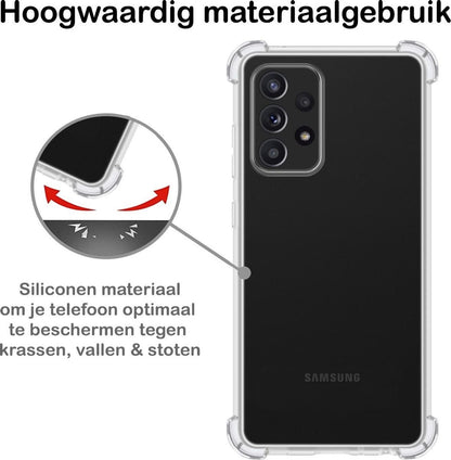 Samsung A72 Hoesje Shockproof Backcover Siliconen - Transparant