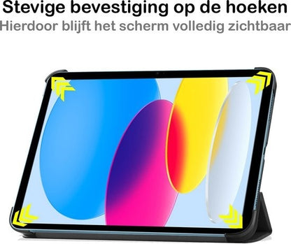 iPad 2022 / 2025 (A16 ) Trifold Bookcase Hoes - Zwart