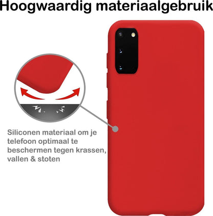 Samsung S20 Hoesje Siliconen Backcover Lichtgewicht - Rood