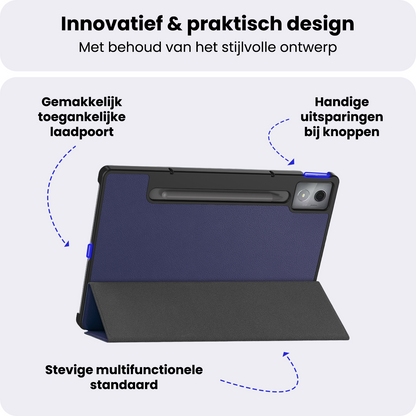 Lenovo Idea Tab Pro Trifold Bookcase Hoes - Donkerblauw