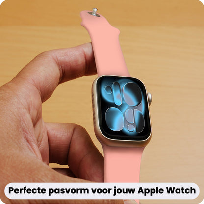 Apple Watch 1, 2, 3, 4, 5, 6, 7, 8, 9, 10, 11, SE - 42/44/45/46 mm Bandje Siliconen met verstelbare polsband - Oud Roze