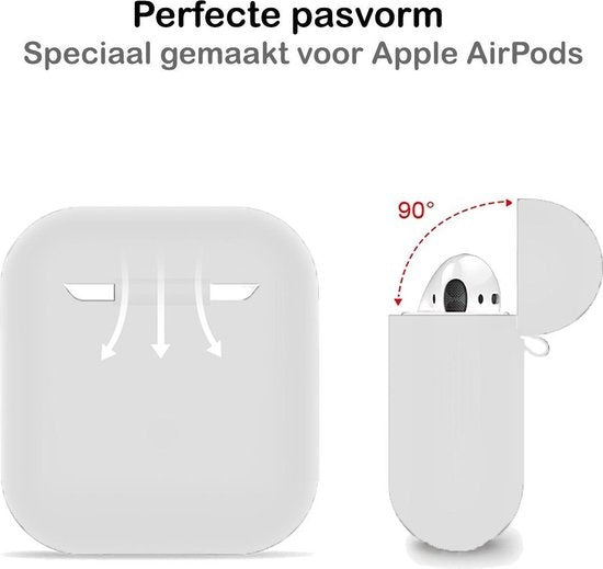 AirPods Hoesje Siliconen met Clip - Transparant