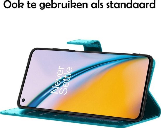 OnePlus Nord 2 Hoesje Book Case Kunstleer - Turquoise