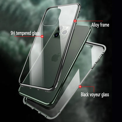 iPhone 12 Hoesje met Ingebouwde Screen Protector - Zilver