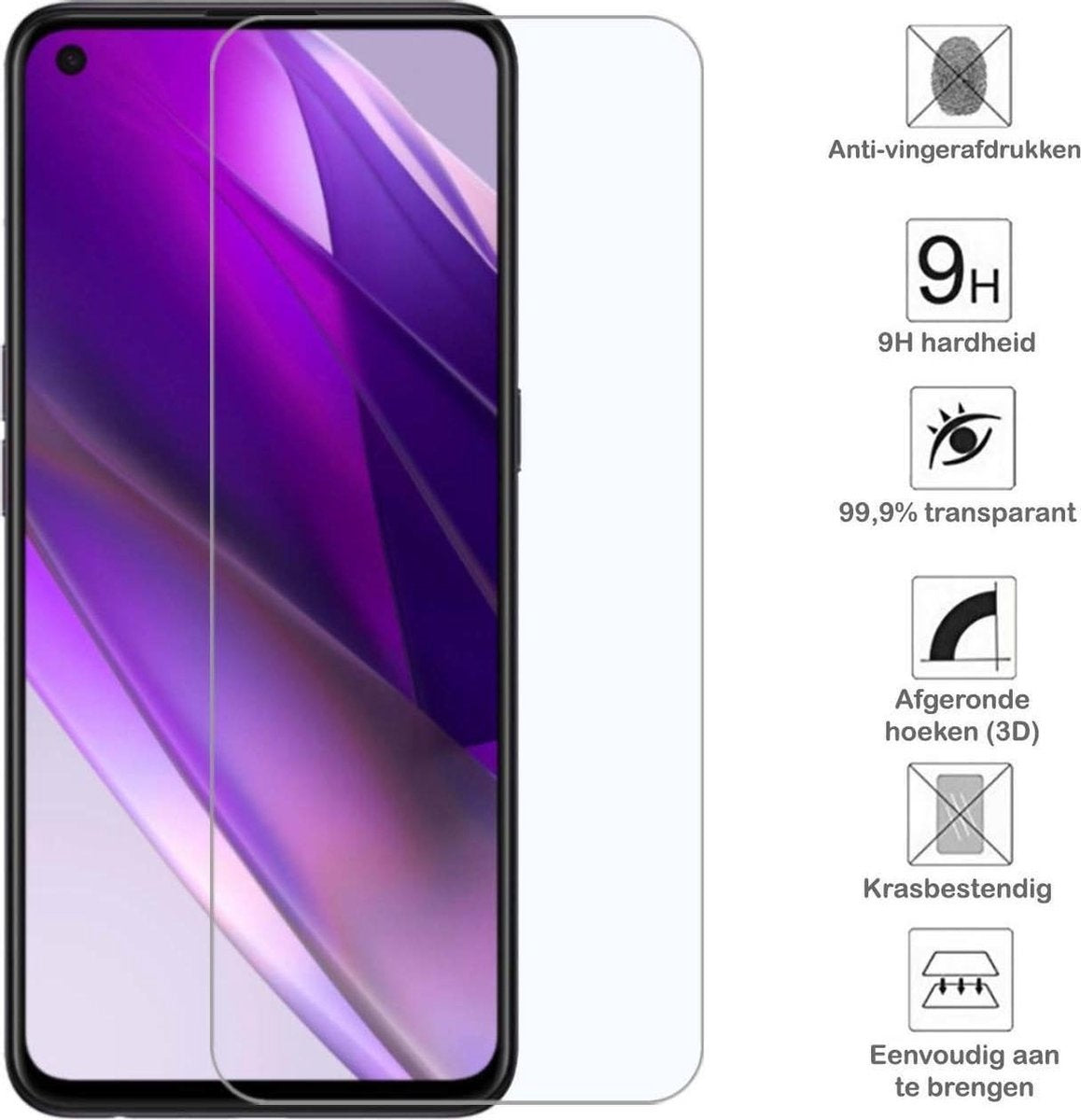 OPPO Find X3 Lite Screenprotector Tempered Glass