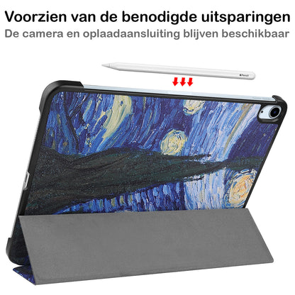 iPad Air 2022 Trifold Bookcase Hoes - Sterrenhemel